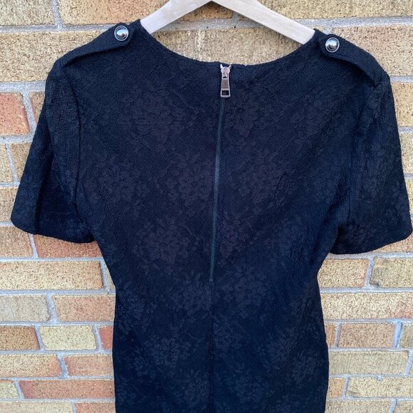 Burberry London Floral Zip Dress Black Mohair Pattern Size 8 - Picture 15 of 16